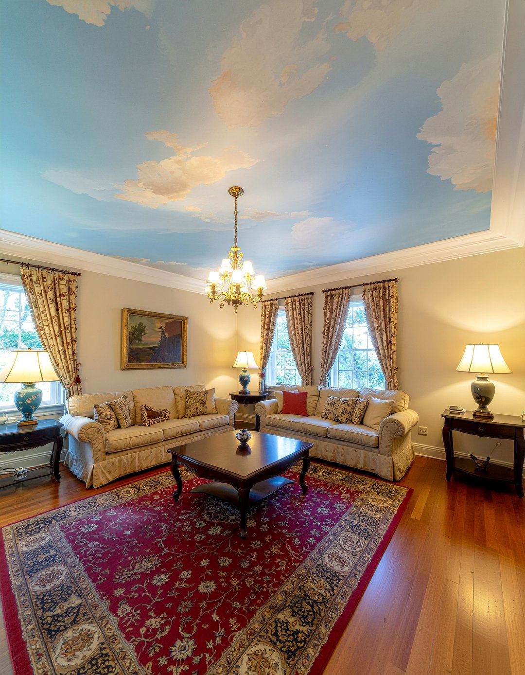 Painted Mural Dome - 30 living room dome ceiling ideas