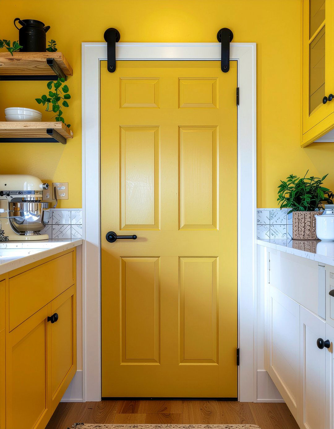 Painted Pantry Door - 30 kitchen facelift ideas