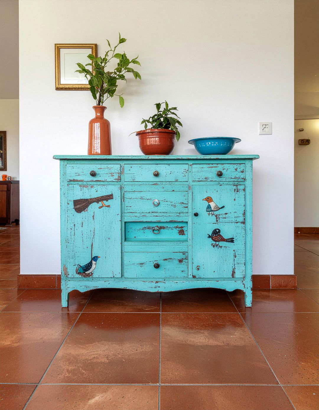 Painted Wood Armoire - 30 living room Mexican furniture ideas