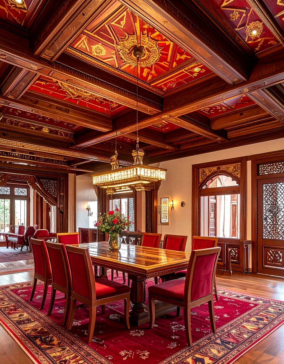 Painted Wood Ceiling - 30 Moroccan dining room ideas