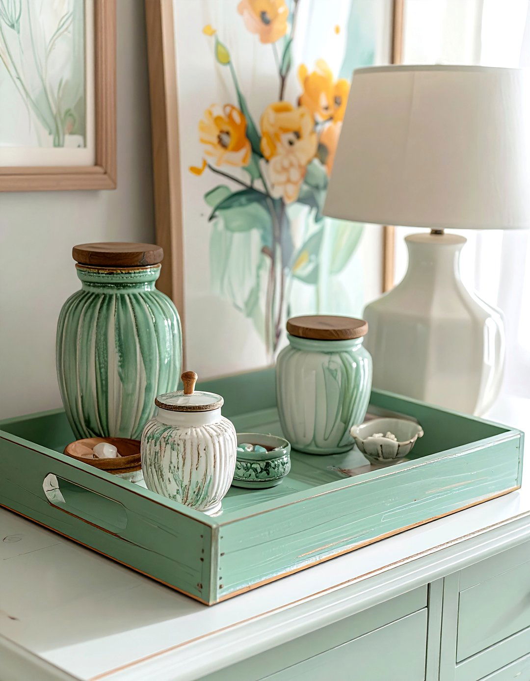 Painted Wood Tray - 30 wood tray ideas