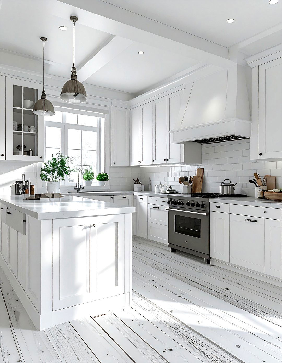 Painted Wood - 30 kitchen floor design ideas