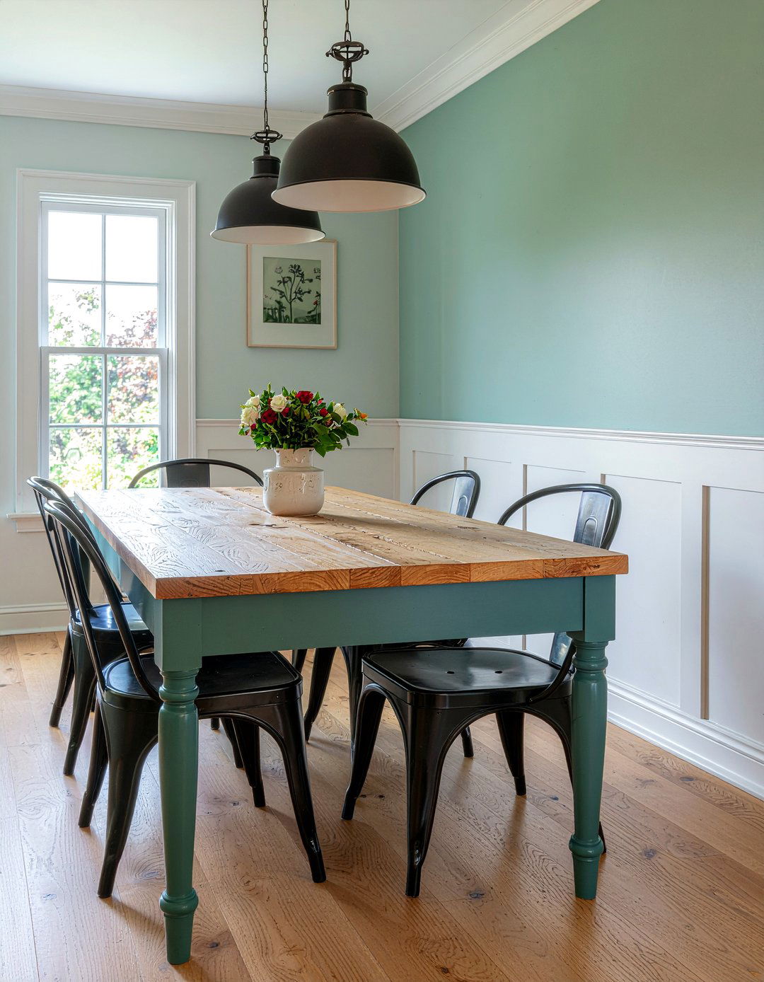 Painted Wooden Dining Table - 30 English cottage dining room ideas