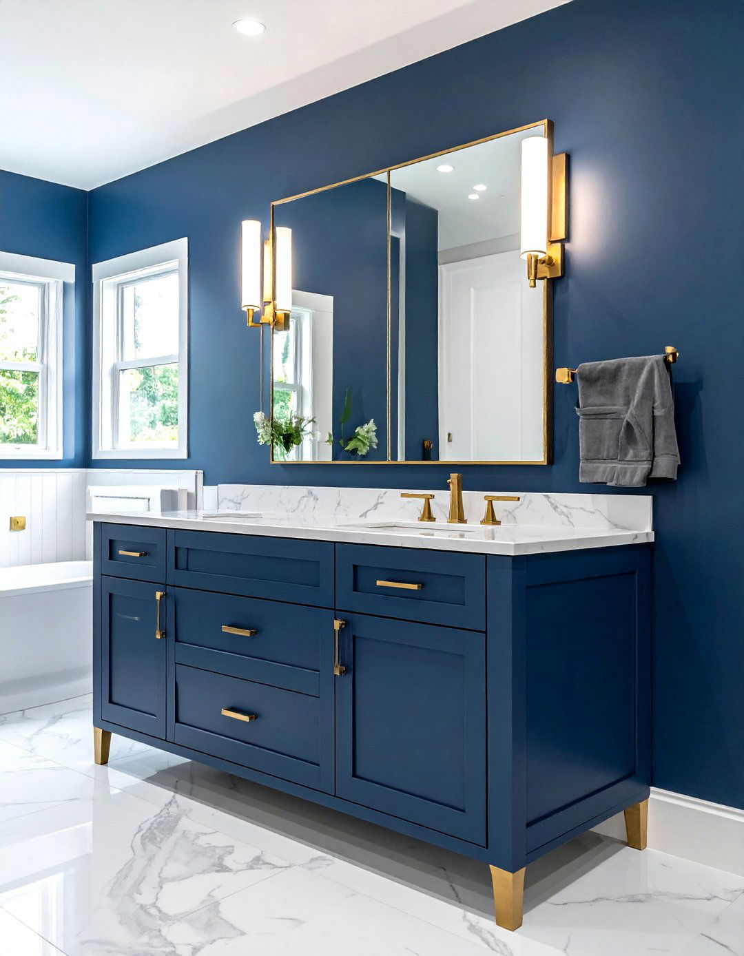 Painted bathroom vanity - 30 bathroom weekend project ideas