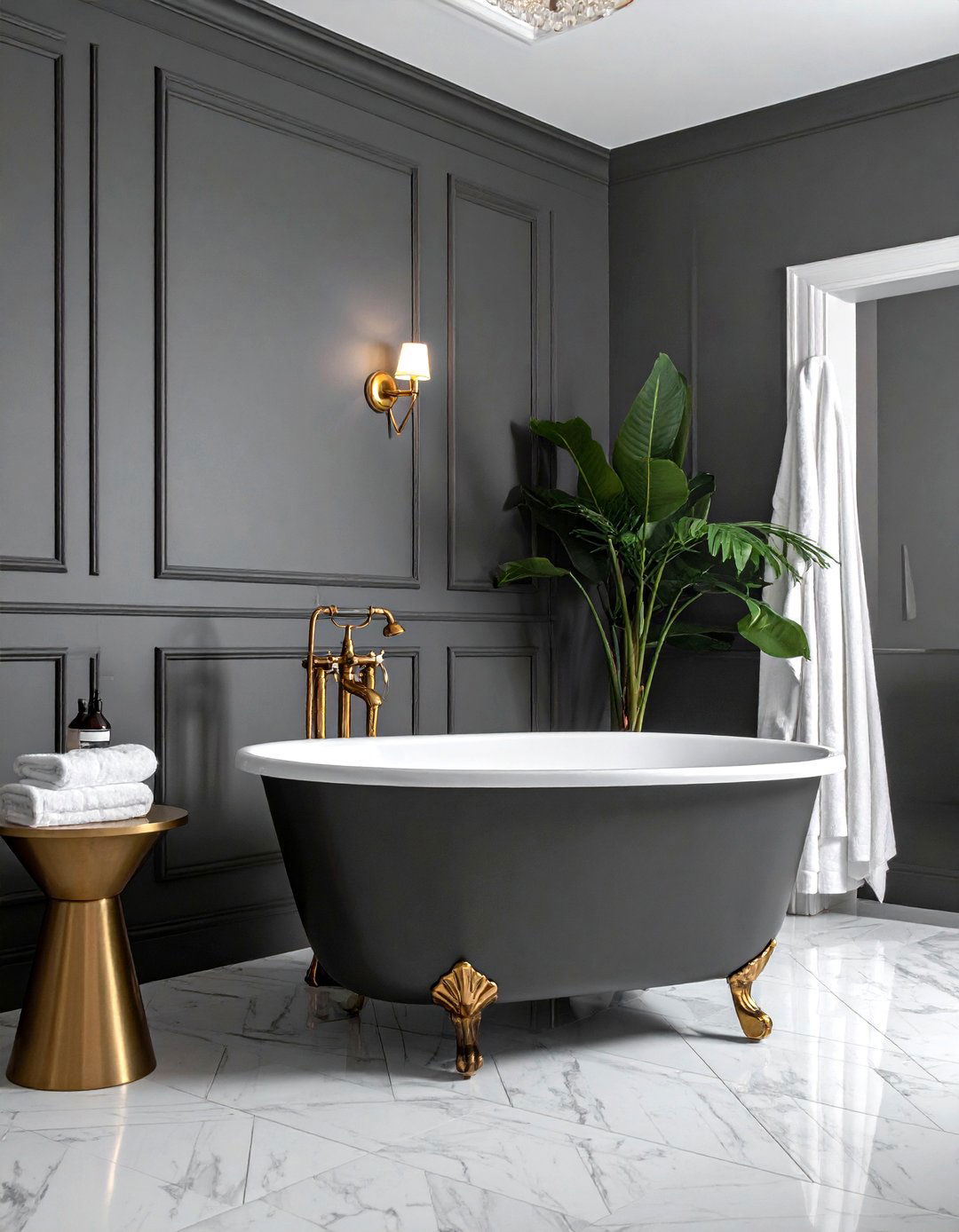 Painted bathtub exterior - 30 bathroom weekend project ideas