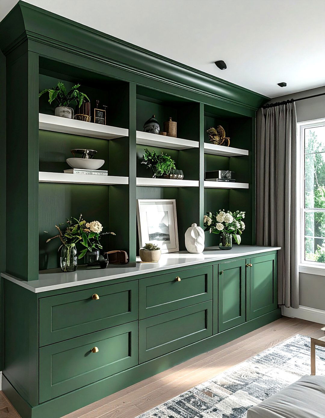 Painted built in cabinets - 30 living room built-in ideas