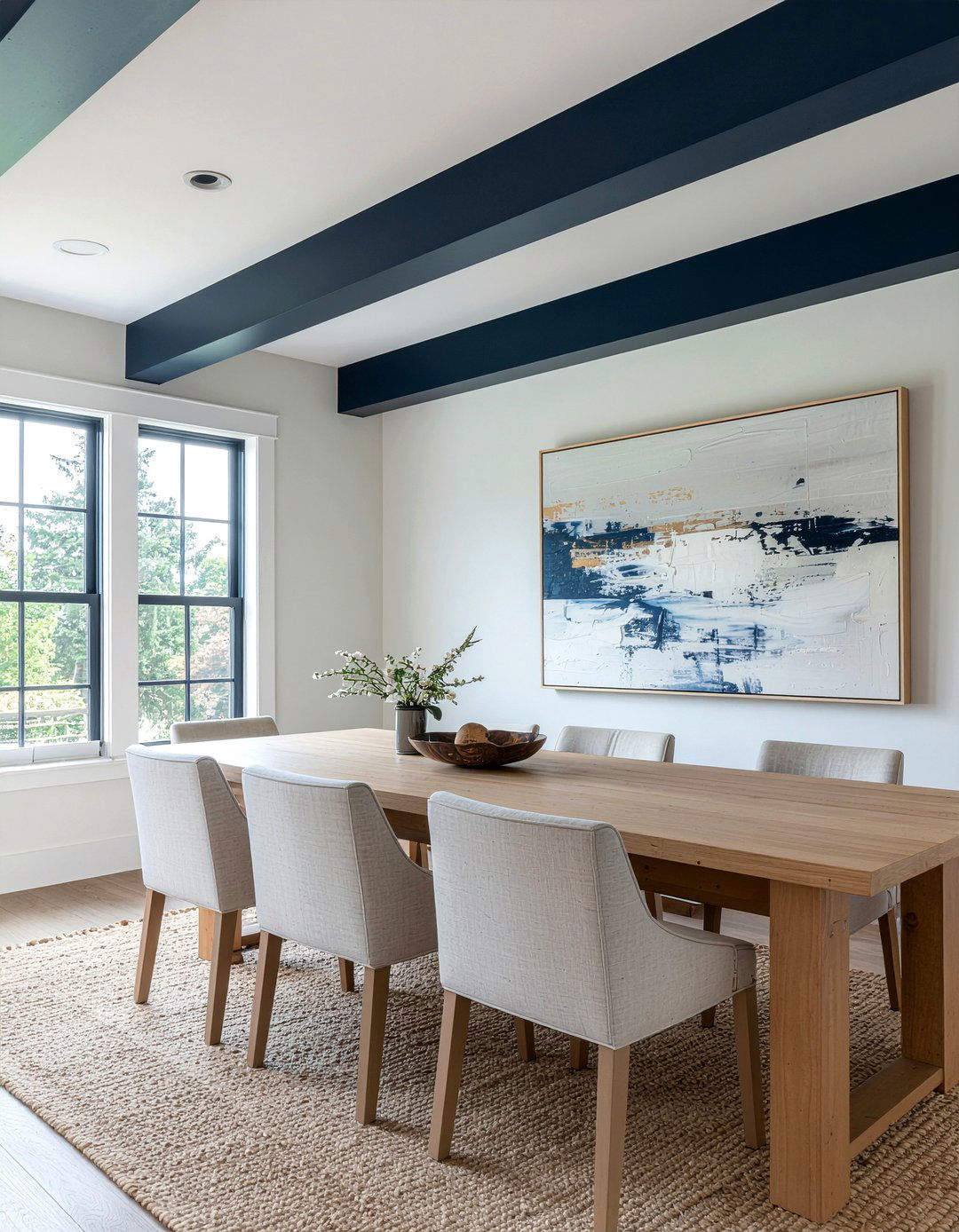 Painted ceiling beams - 30 dining room beamed ceiling ideas