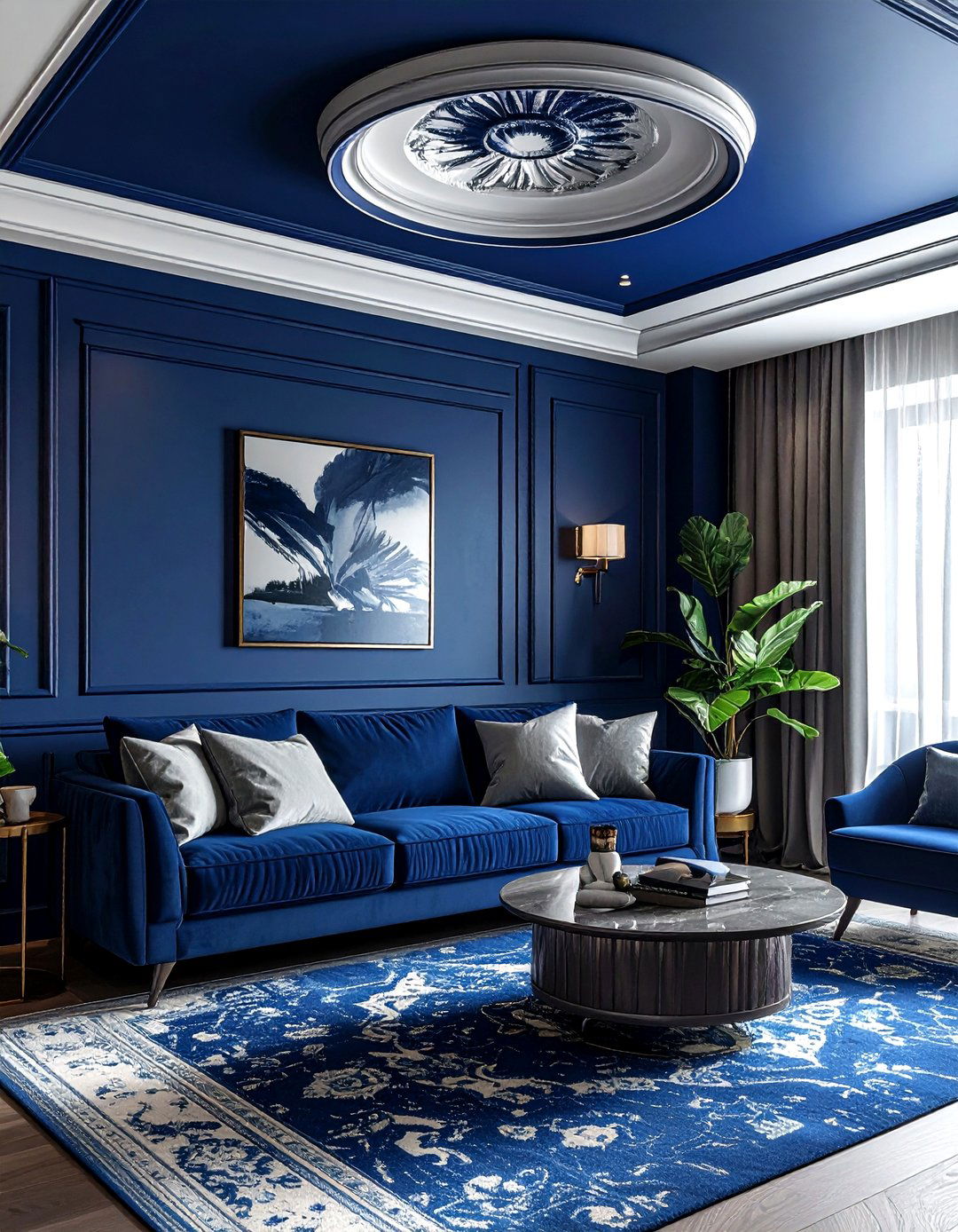 Painted ceiling medallion - 30 living room ceiling medallion ideas