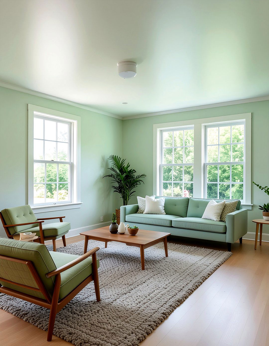 Painted ceiling same color as walls - 30 low ceiling living room ideas