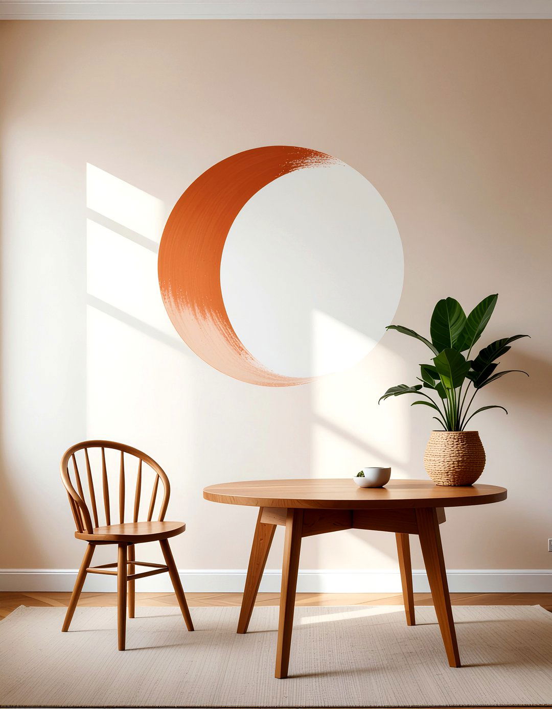 Painted circle - 30 living room color blocking ideas