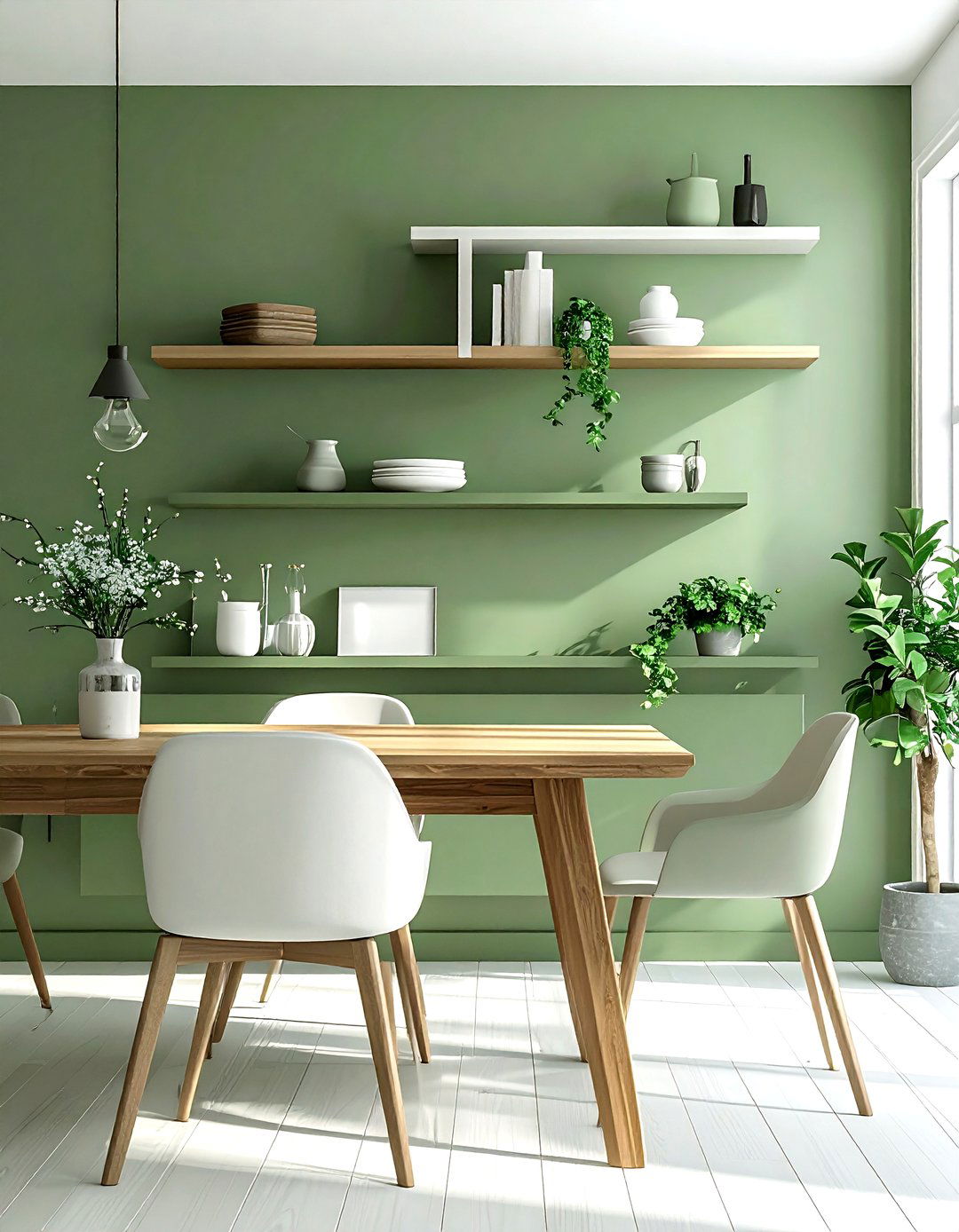 Painted wall shelving - 30 dining room wall shelving ideas