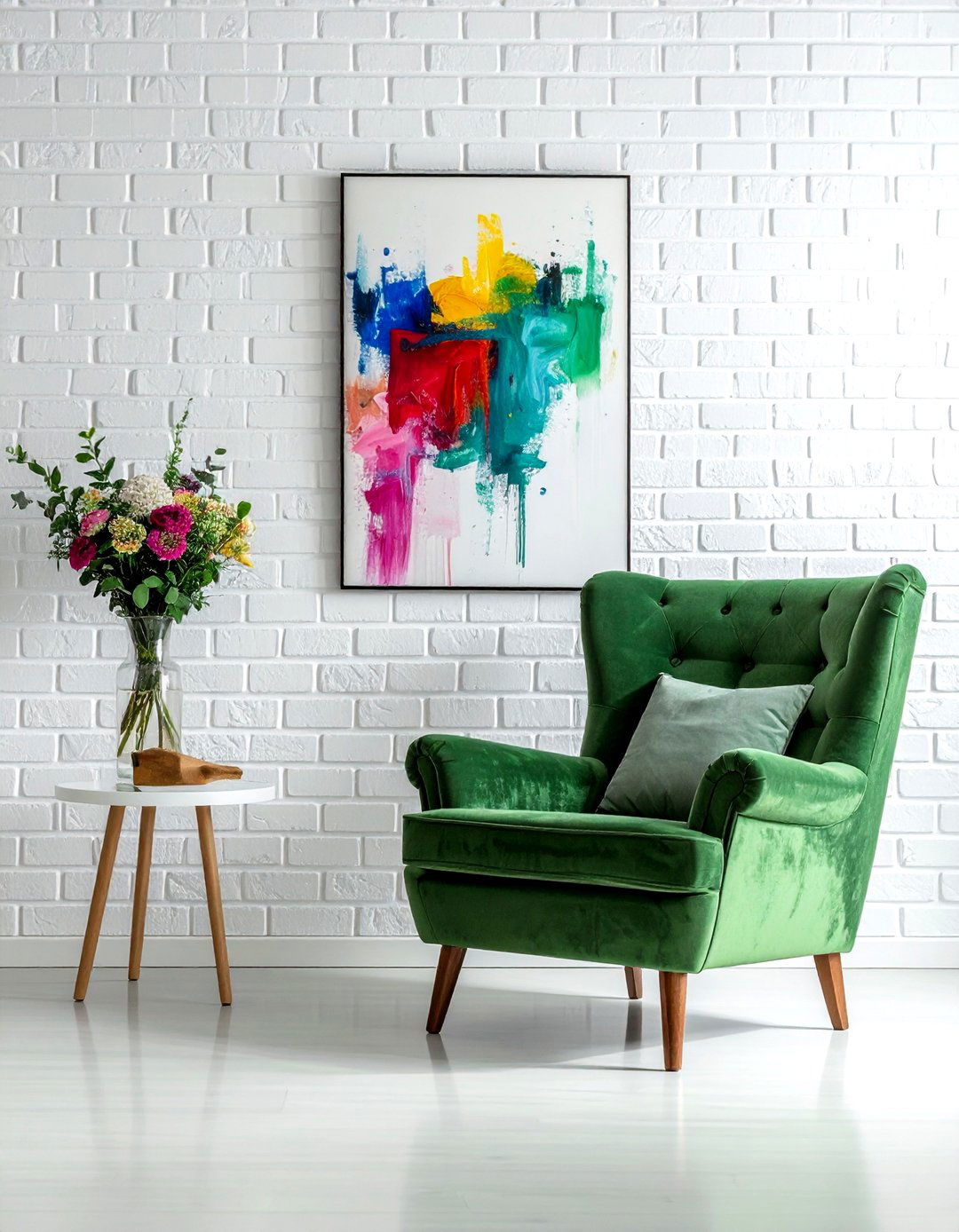 Painted white brick wall - 30 brick accent ideas