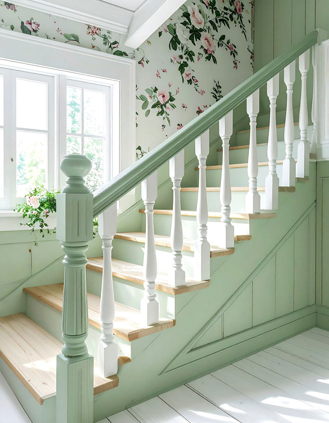 Painted wood railing - 30 stair railing ideas