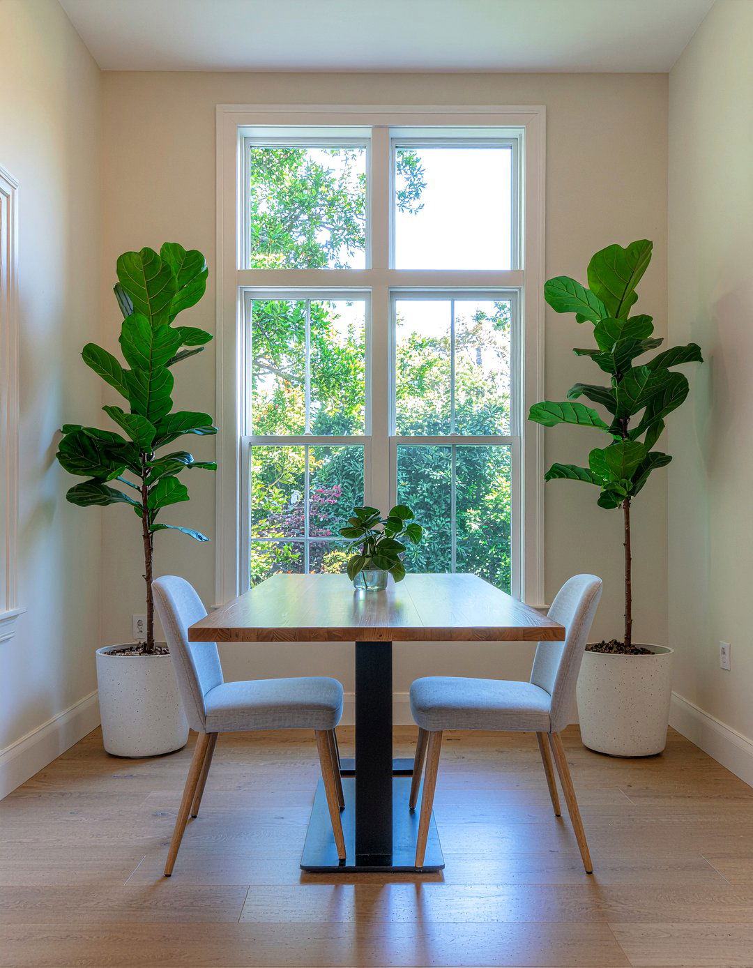 Pair Of Tall Indoor Plants - 30 dining room symmetry ideas