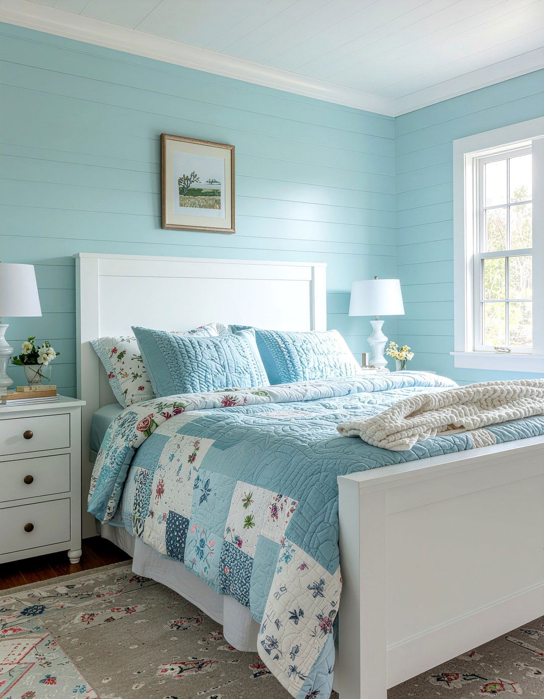 Pale Blue And White Cottage Bedroom - 30 blue and white bedroom ideas