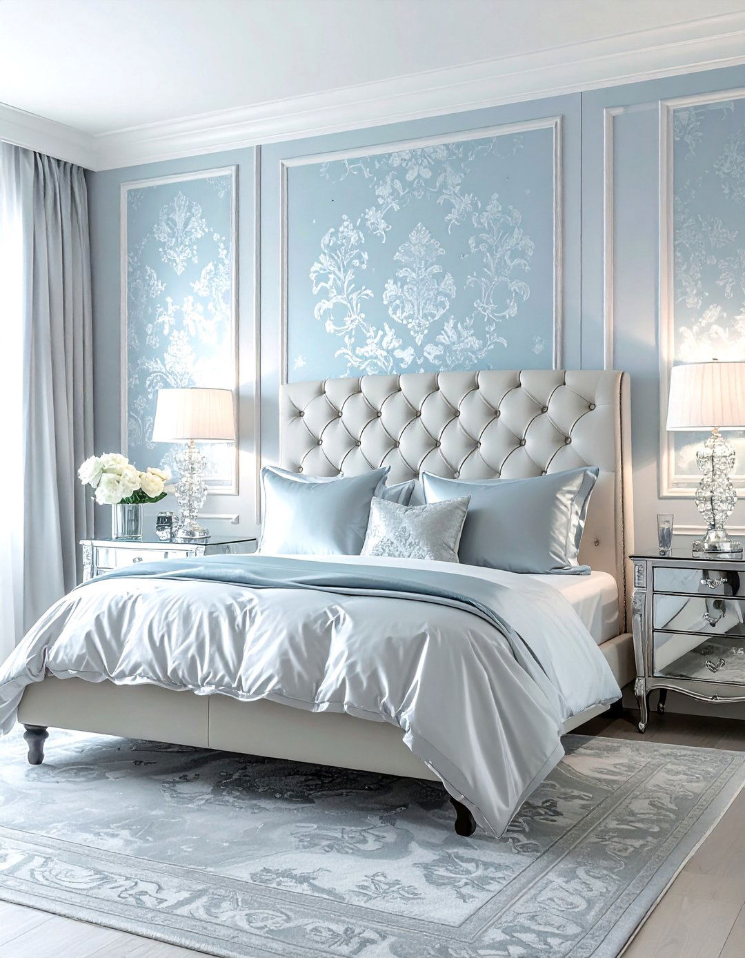 Pale Blue Damask - 30 subtle wallpaper ideas