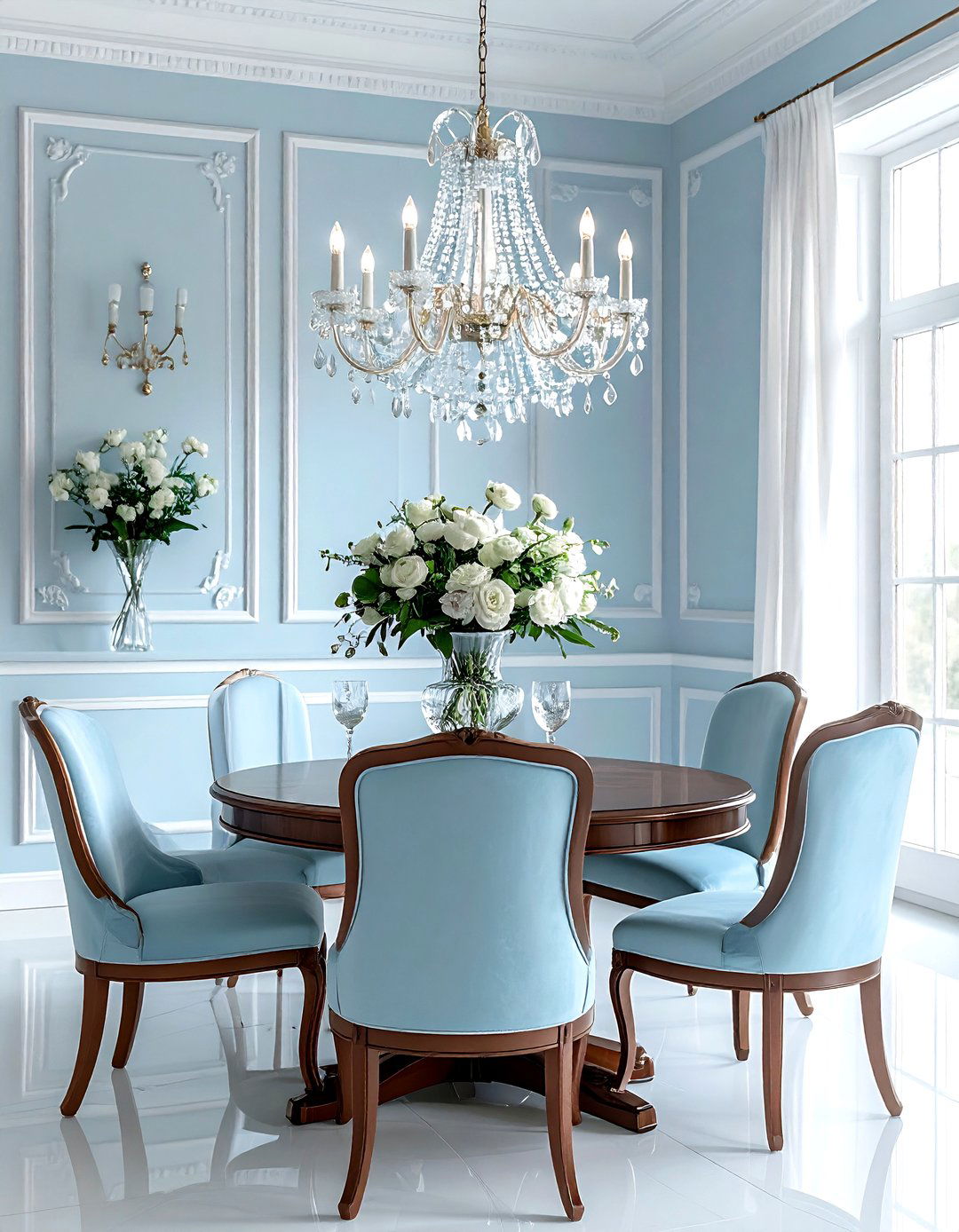 Pale Blue Dining Room - 30 cool blue dining room ideas