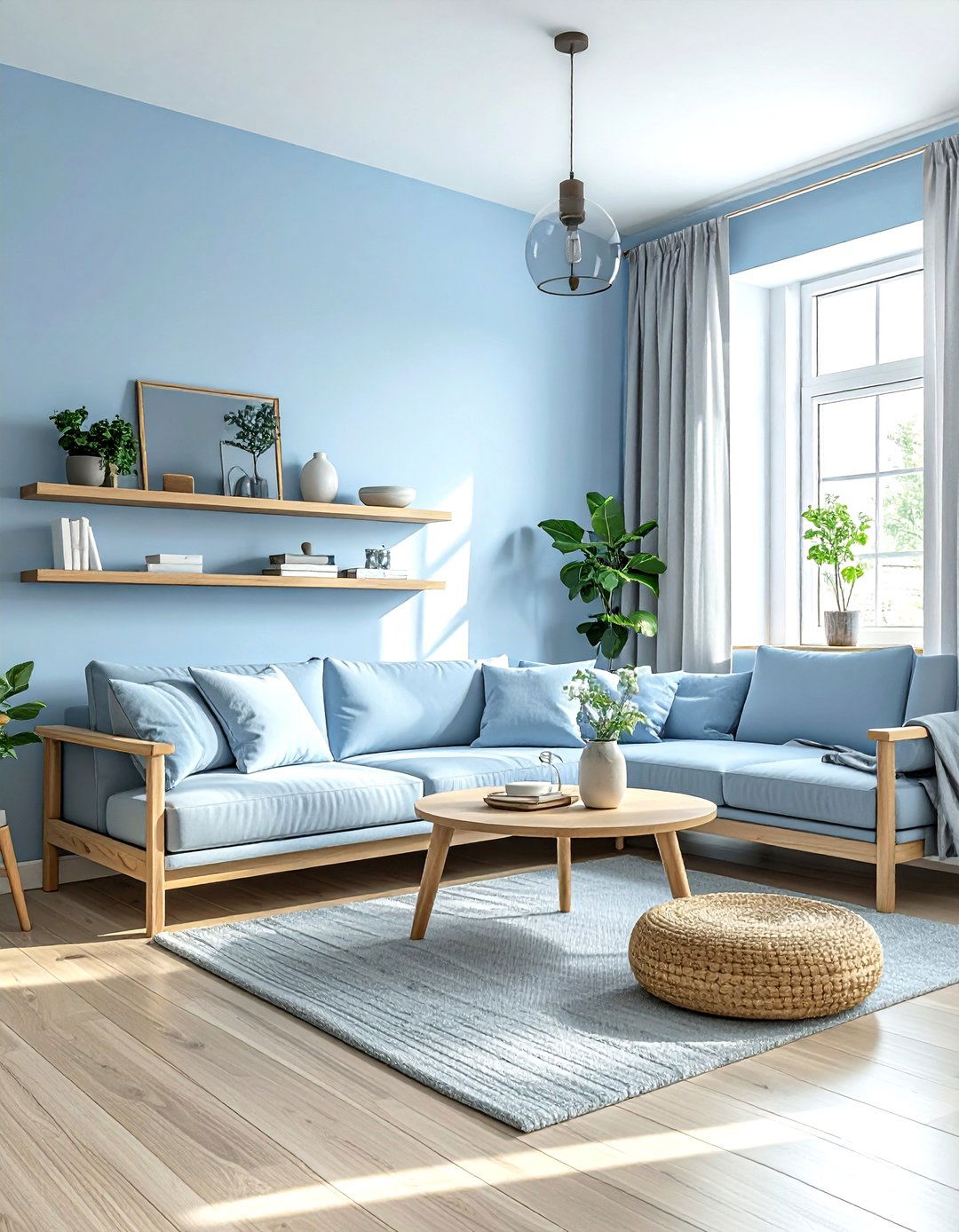 Pale Blue Living Room - 30 living room blue walls