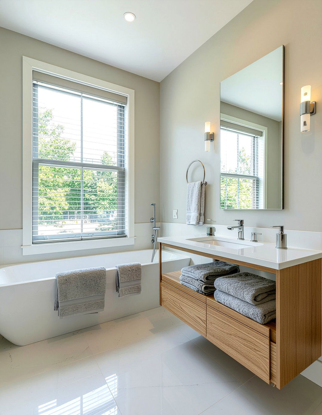 Pale Gray Bathroom - 30 bathroom towel color ideas