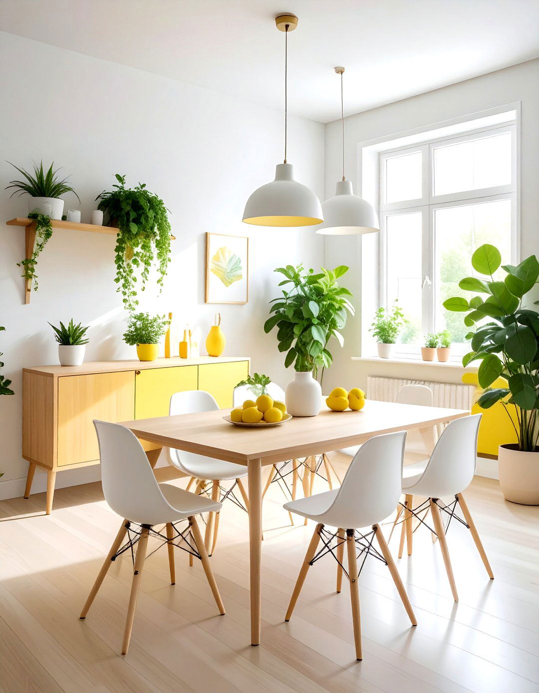 Pale Lemon Dining Room - 30 pastel dining room ideas
