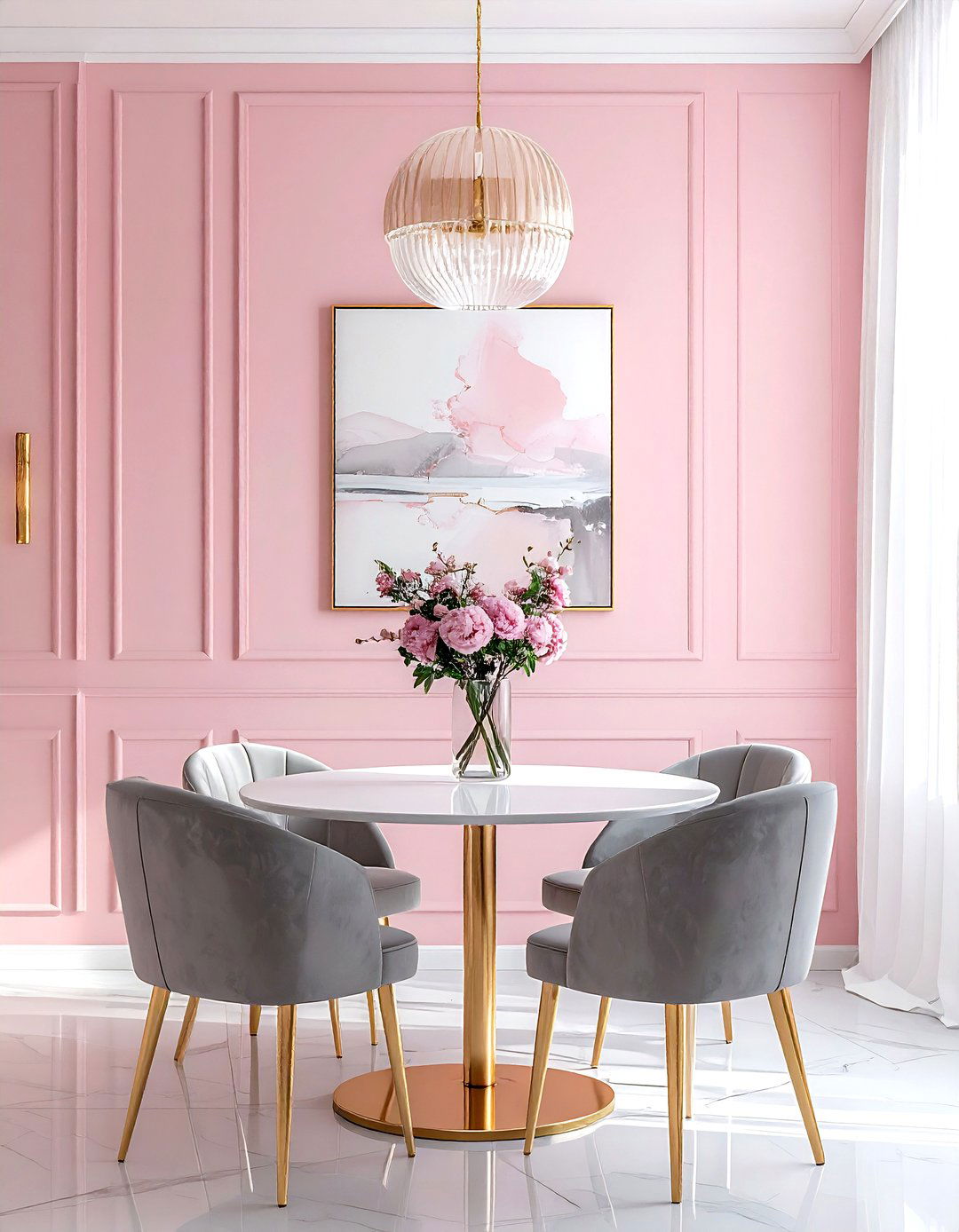 Pale Pink Dining Room - 30 dining room soft settings