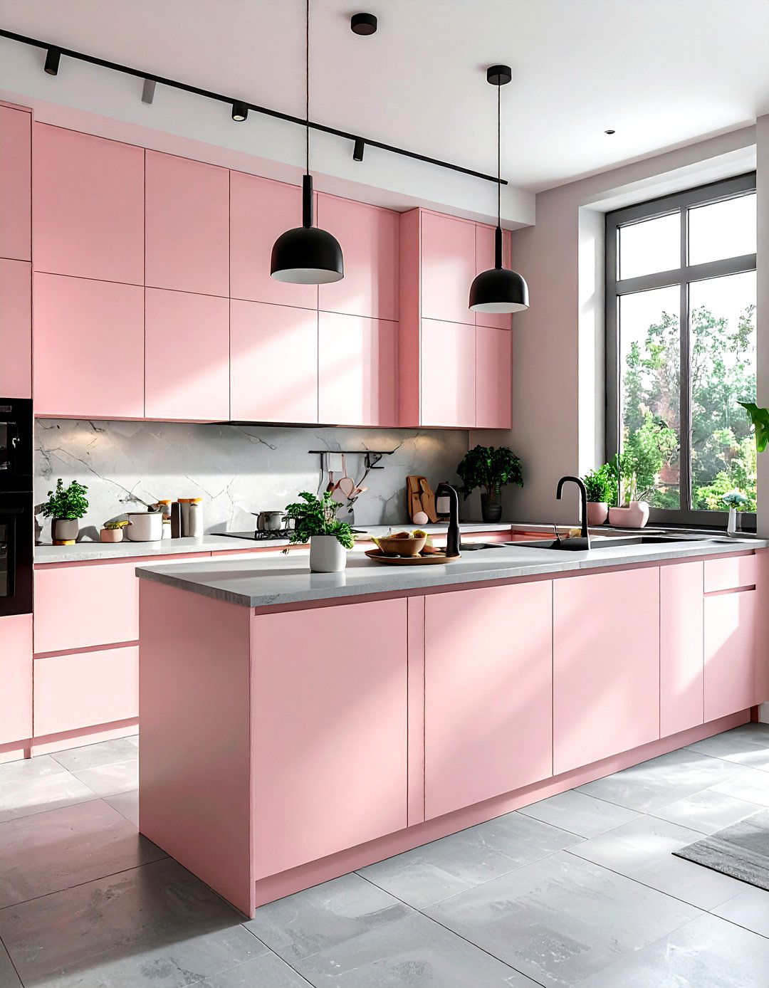 Pale Pink Kitchen - 30 kitchen paint color ideas
