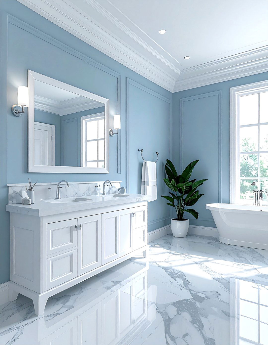 Pale blue bathroom - 30 blue bathroom design ideas