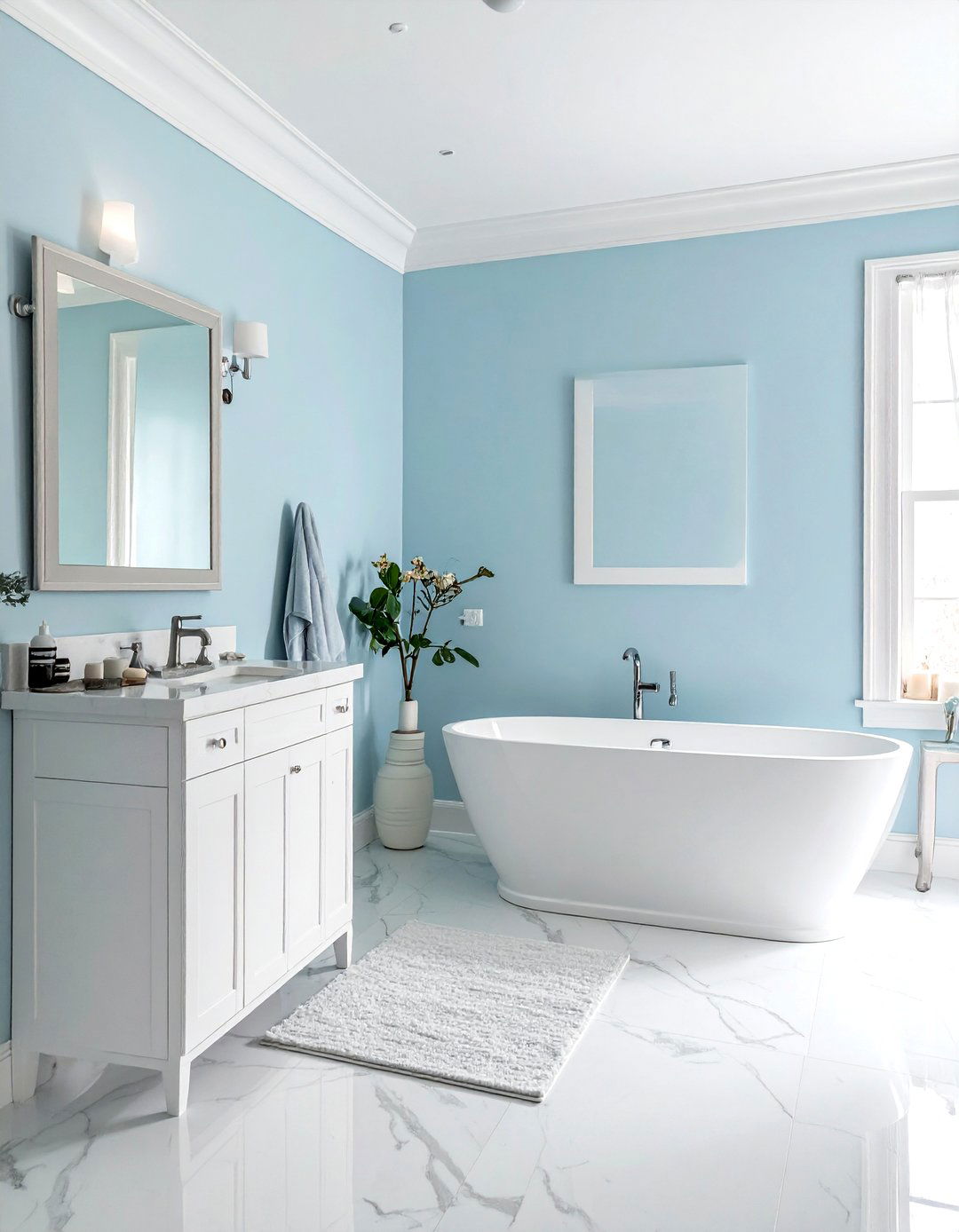 Pale blue bathroom paint - 30 cool tone bathroom ideas