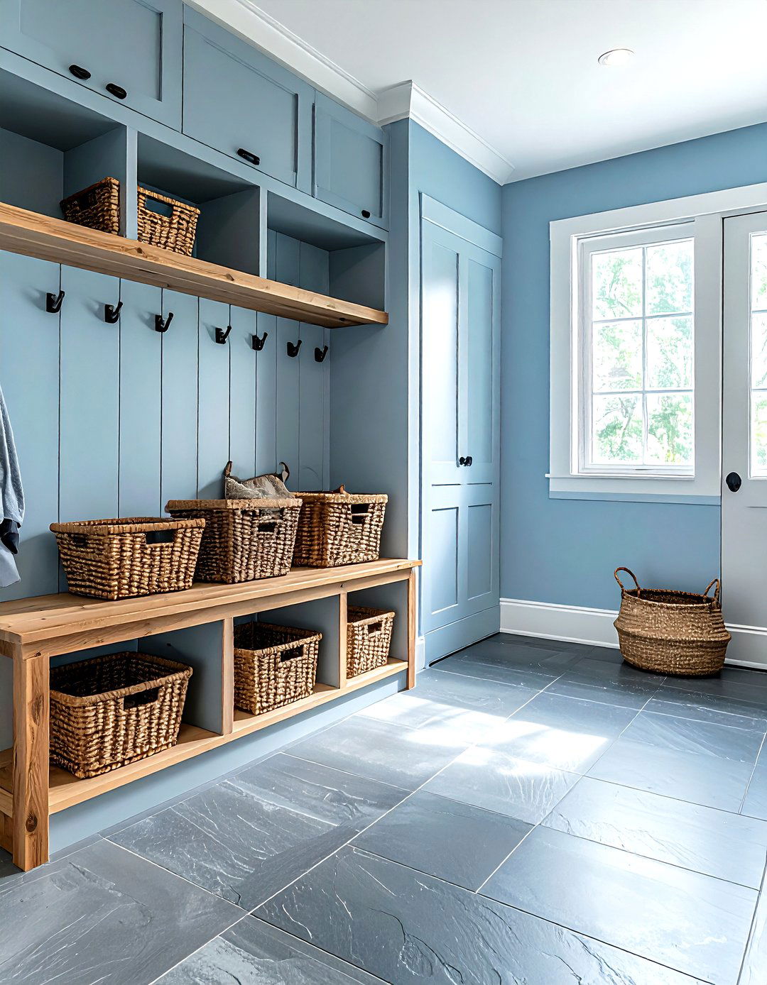 Pale blue mudroom - 30 blue paint color ideas