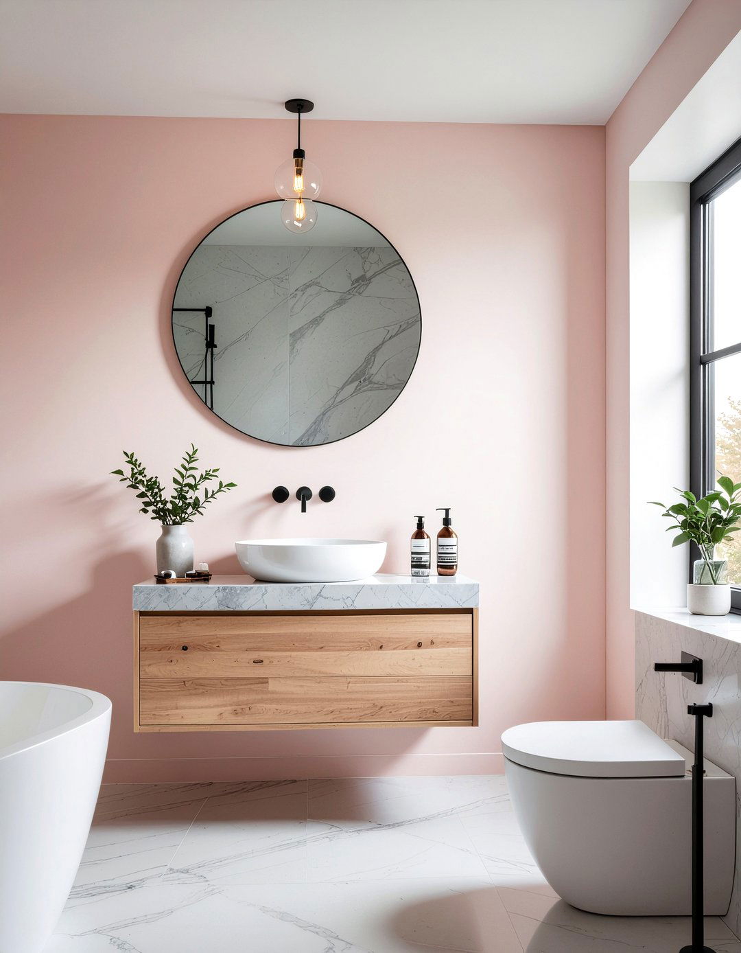 Pale pink bathroom - 30 small bathroom color ideas
