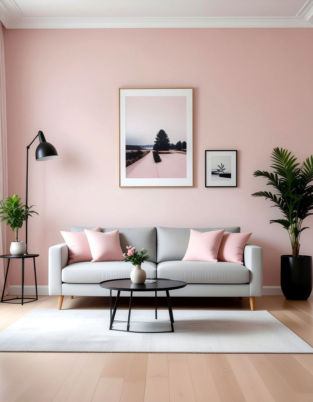 Pale pink living room - 30 living room pink walls