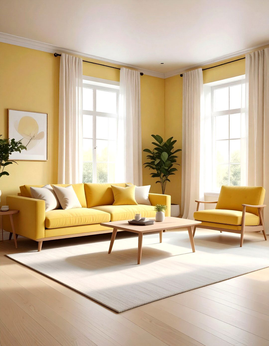 Pale yellow living room - 30 yellow living room decor ideas