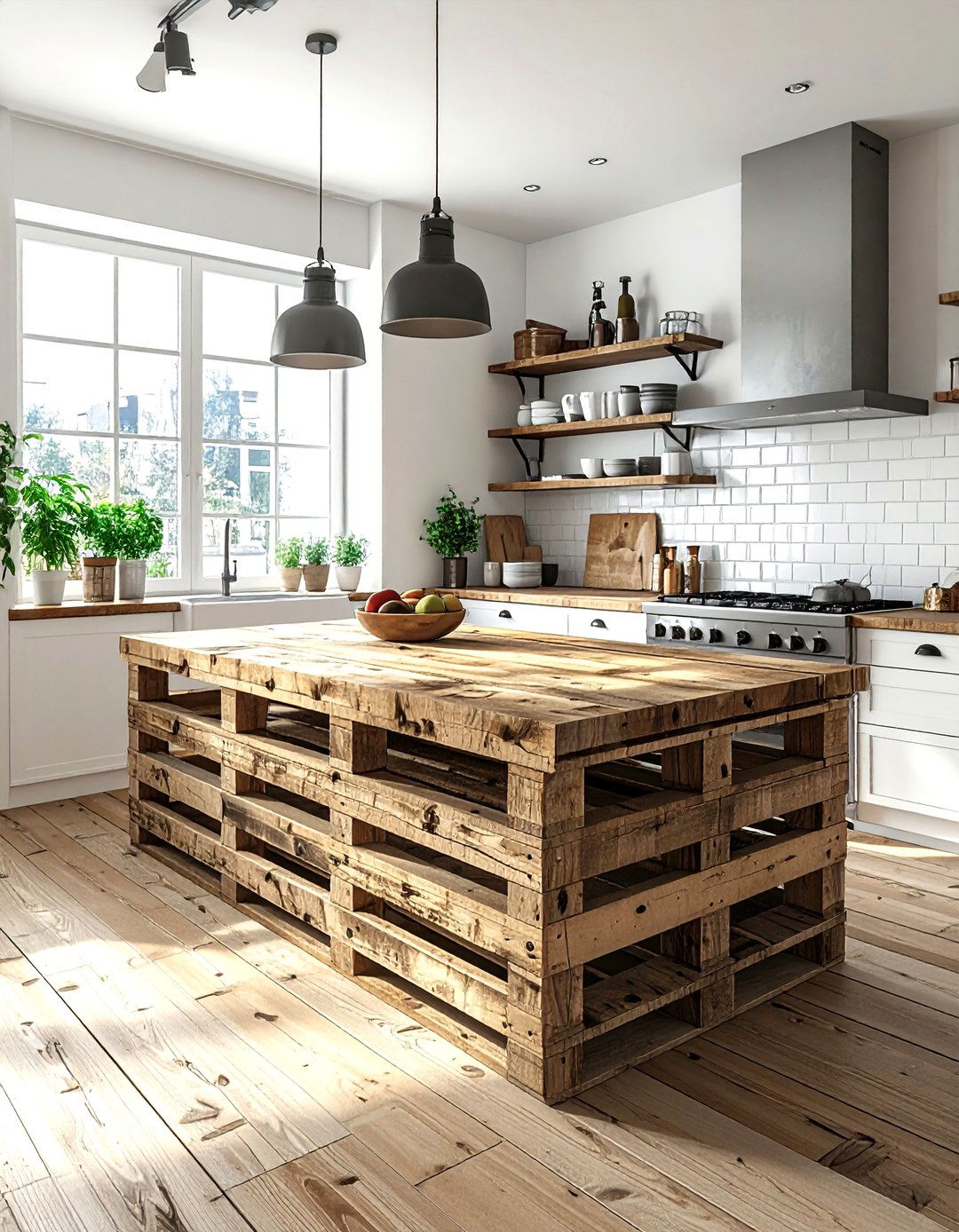 Pallet Wood Countertop - 30 DIY kitchen countertop ideas