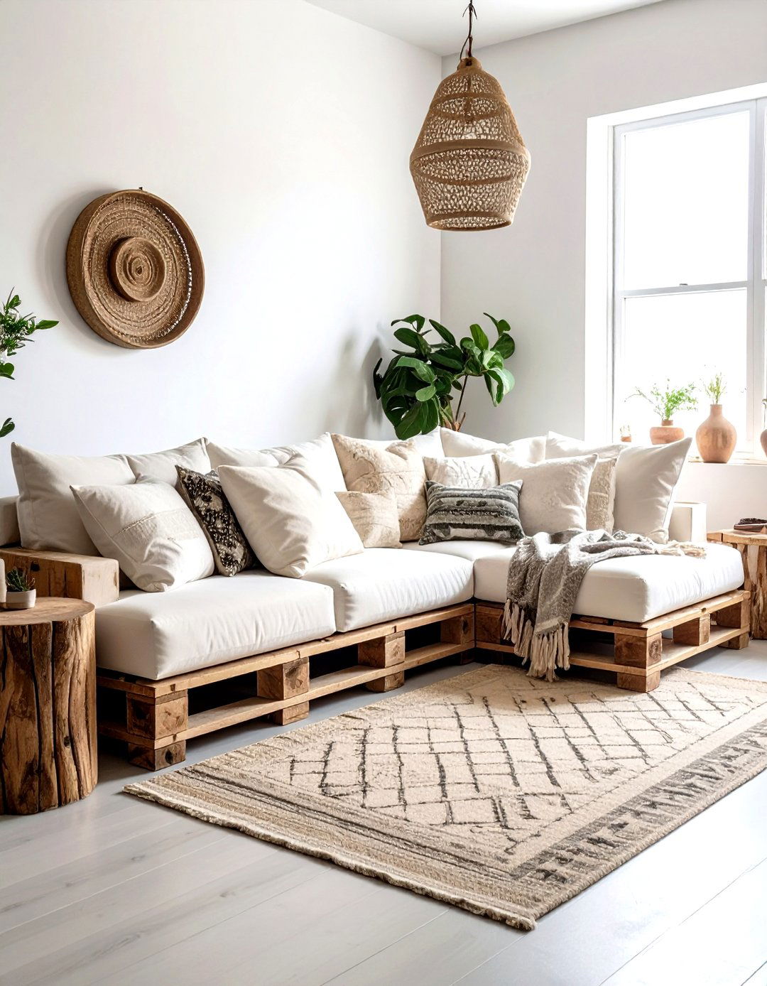 Pallet wood sectional sofa - 30 living room reclaimed furniture ideas