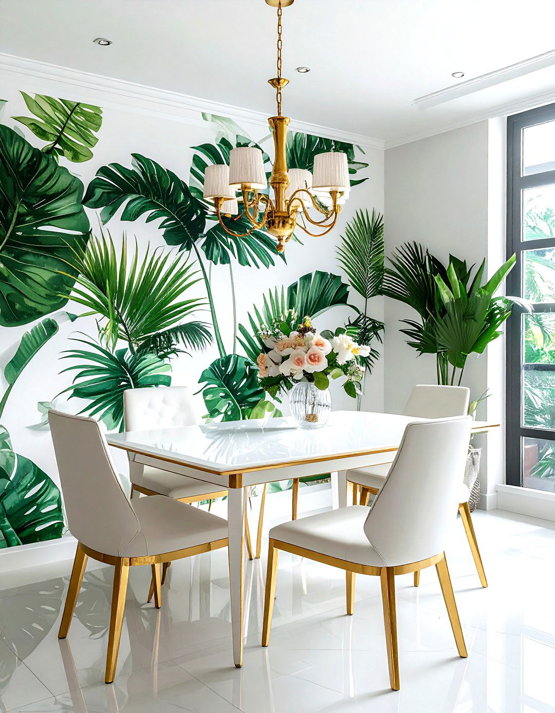 Palm Leaf Wallpaper Dining Room - 30 Florida dining room ideas