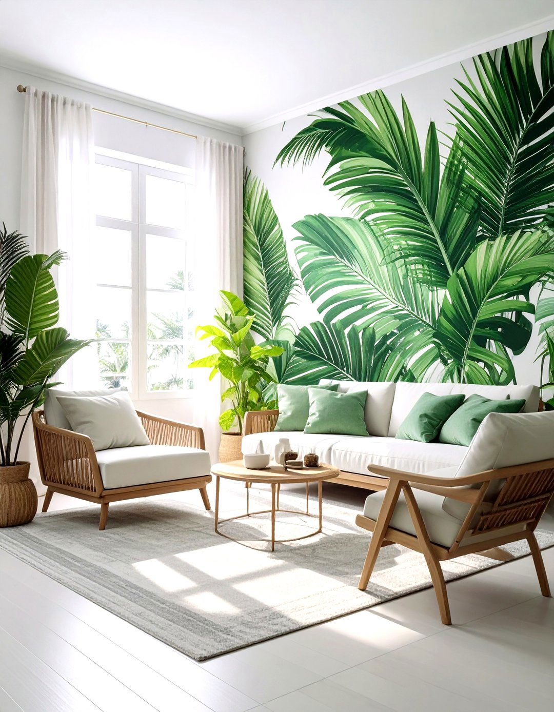 Palm leaf print - 30 coastal decor ideas