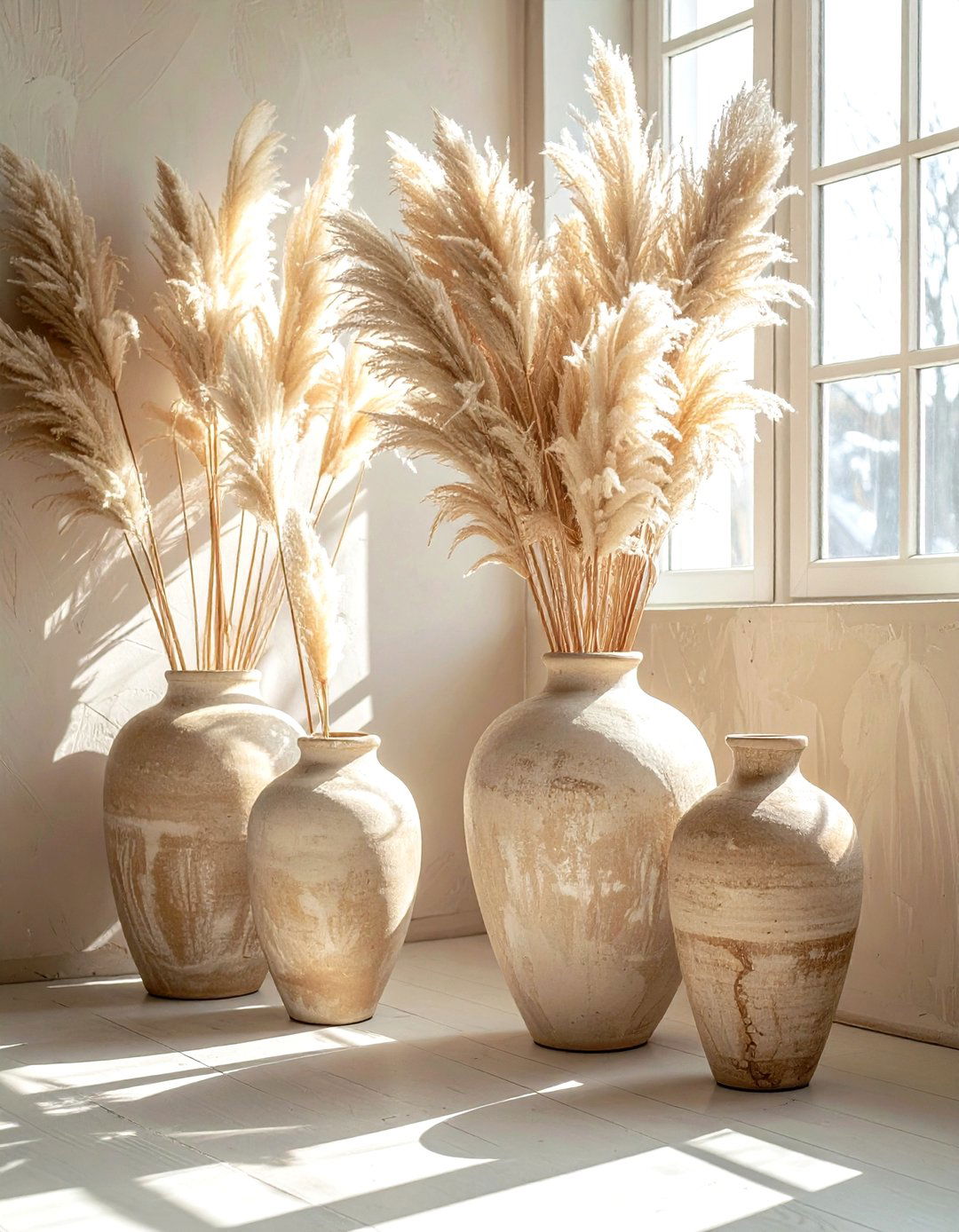 Pampas grass living room - 30 bohemian beige living room ideas