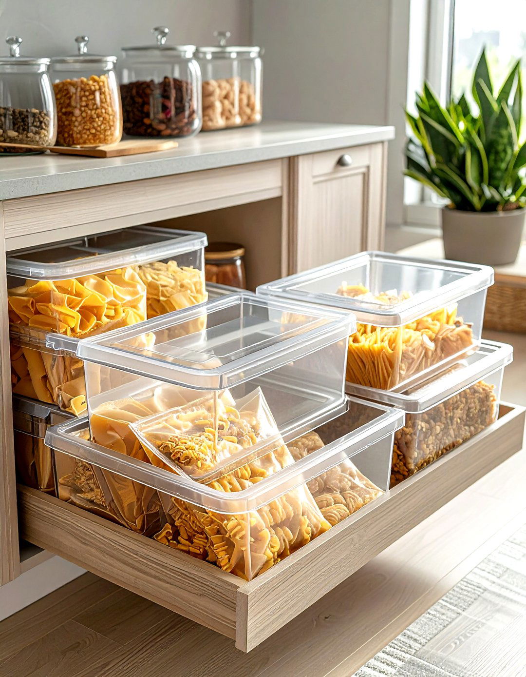 Pantry Drawer Clear Bins - 30 kitchen drawer organization ideas