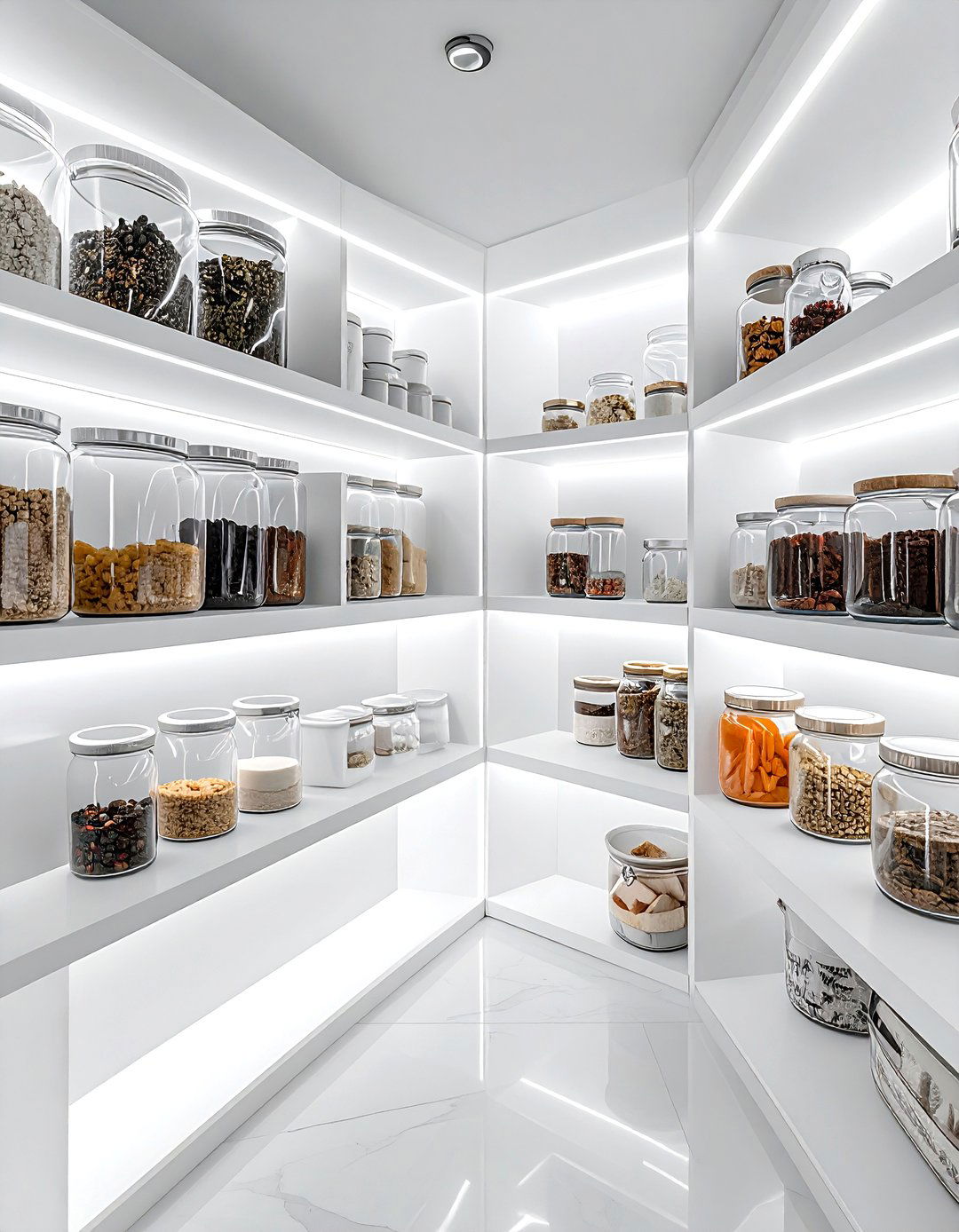 Pantry shelf lights - 30 LED light decor ideas