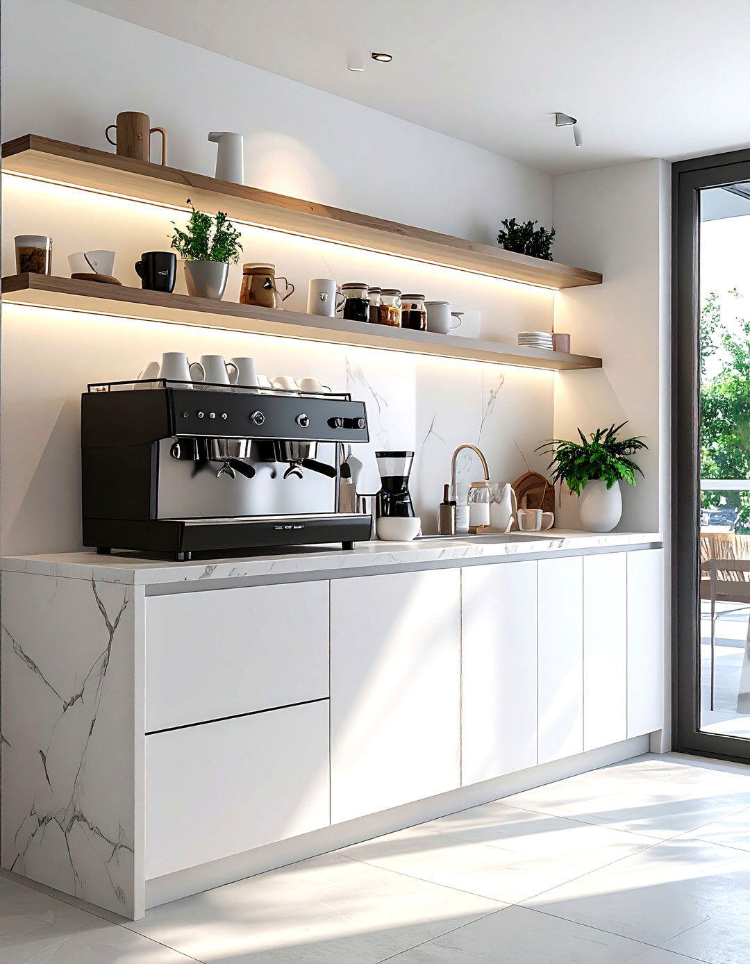 Pantry with coffee station - 30 walk-in pantry kitchen ideas