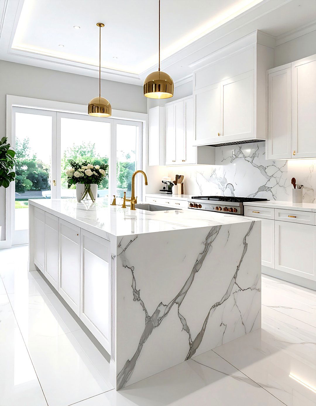 Pantry with marble countertop - 30 walk-in pantry kitchen ideas