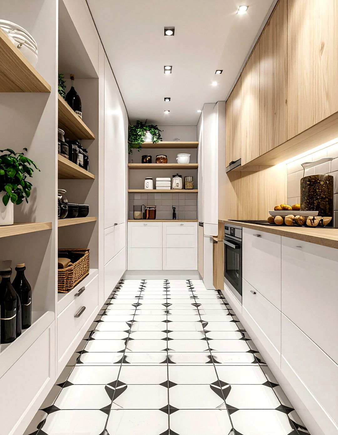 Pantry with tiled floor - 30 walk-in pantry kitchen ideas