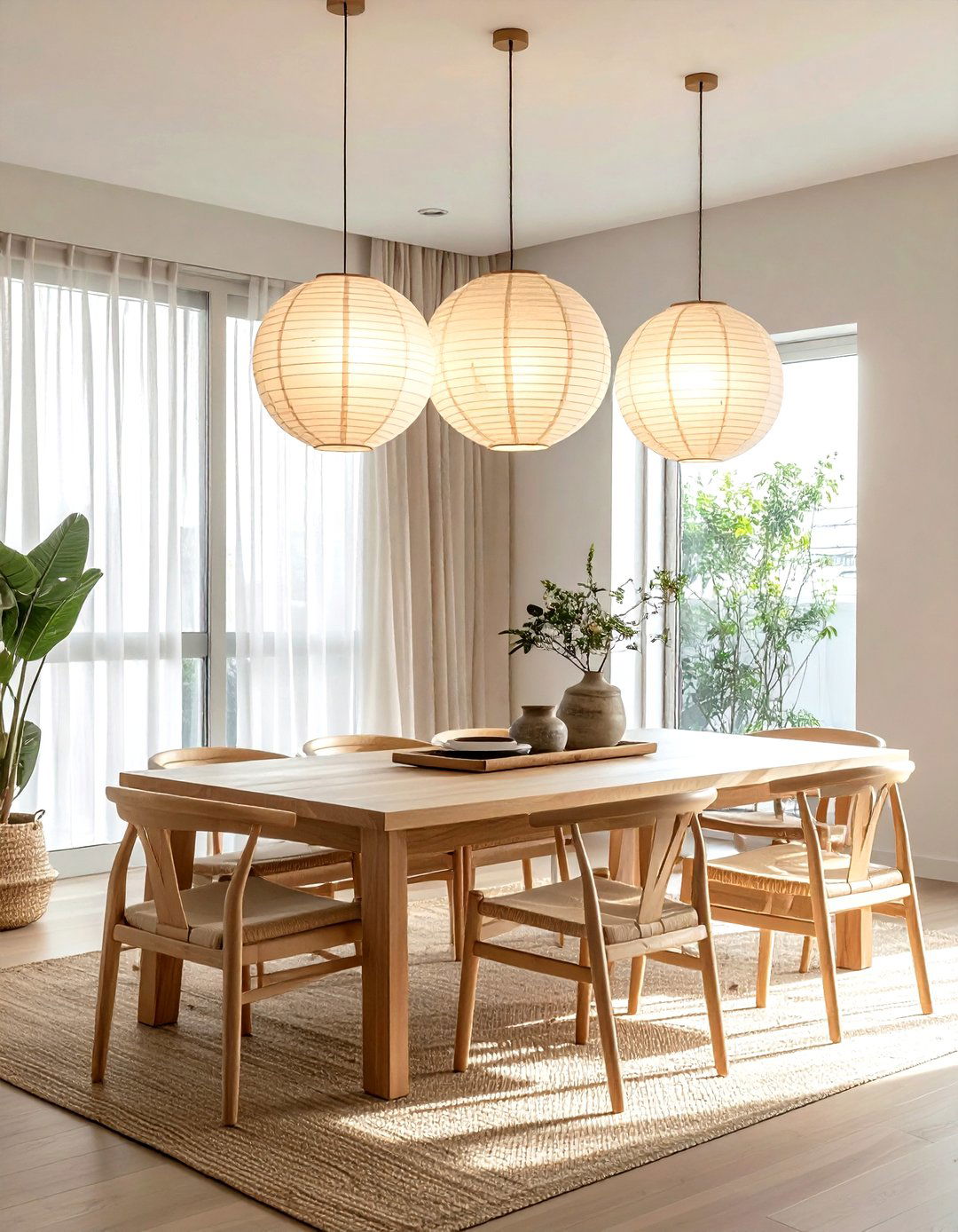 Paper Lantern Lighting - 30 zen dining room ideas