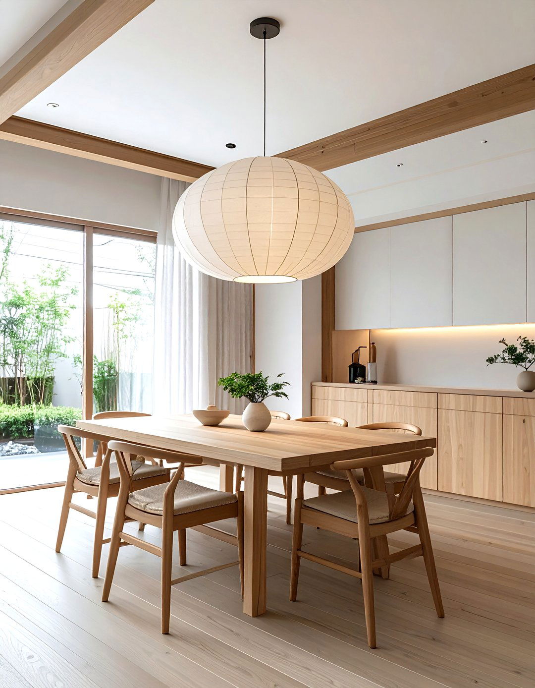 Paper Pendant Light - 30 Japanese minimalist decor ideas