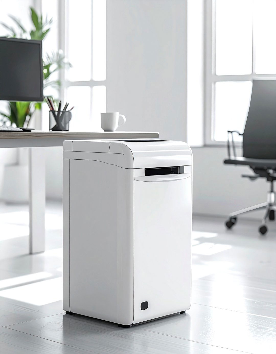 Paper Shredder Bin - 30 desk organization ideas