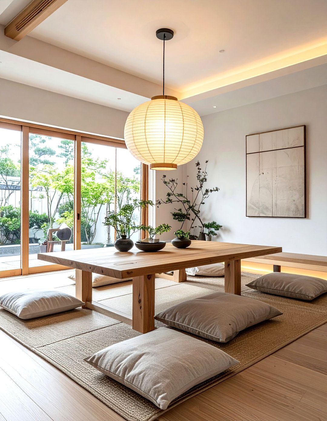 Paper lantern pendant - 30 pendant light dining room ideas