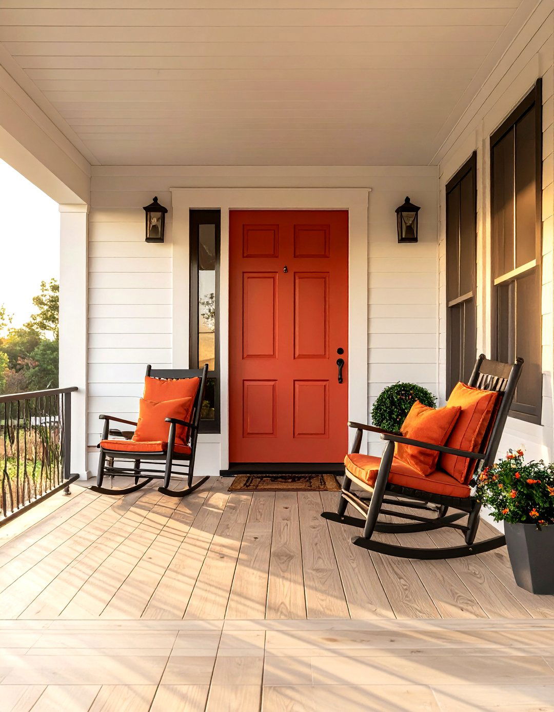 Paprika and oak porch - 30 warm color scheme ideas
