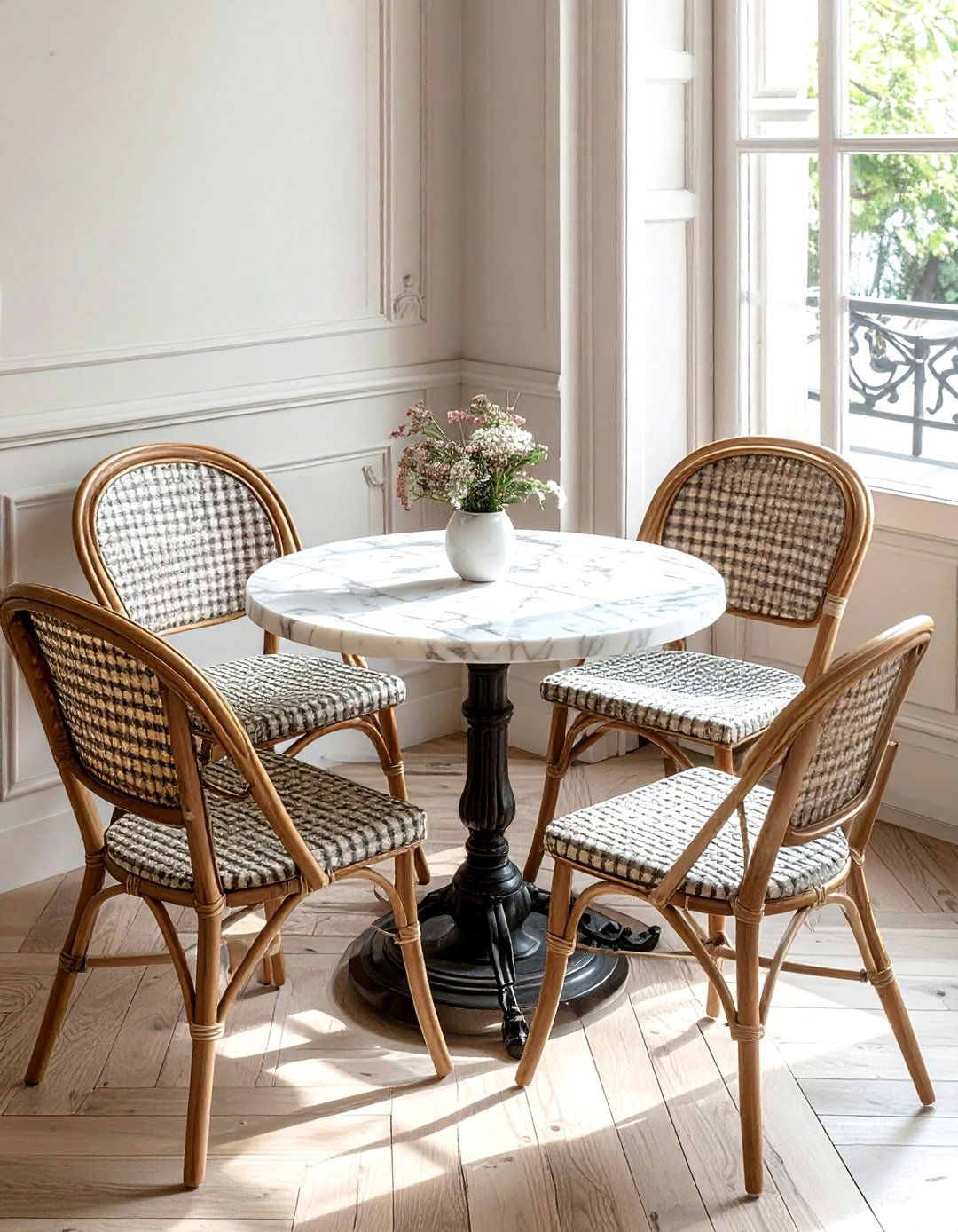 Parisian bistro chairs - 30 wicker dining chair ideas