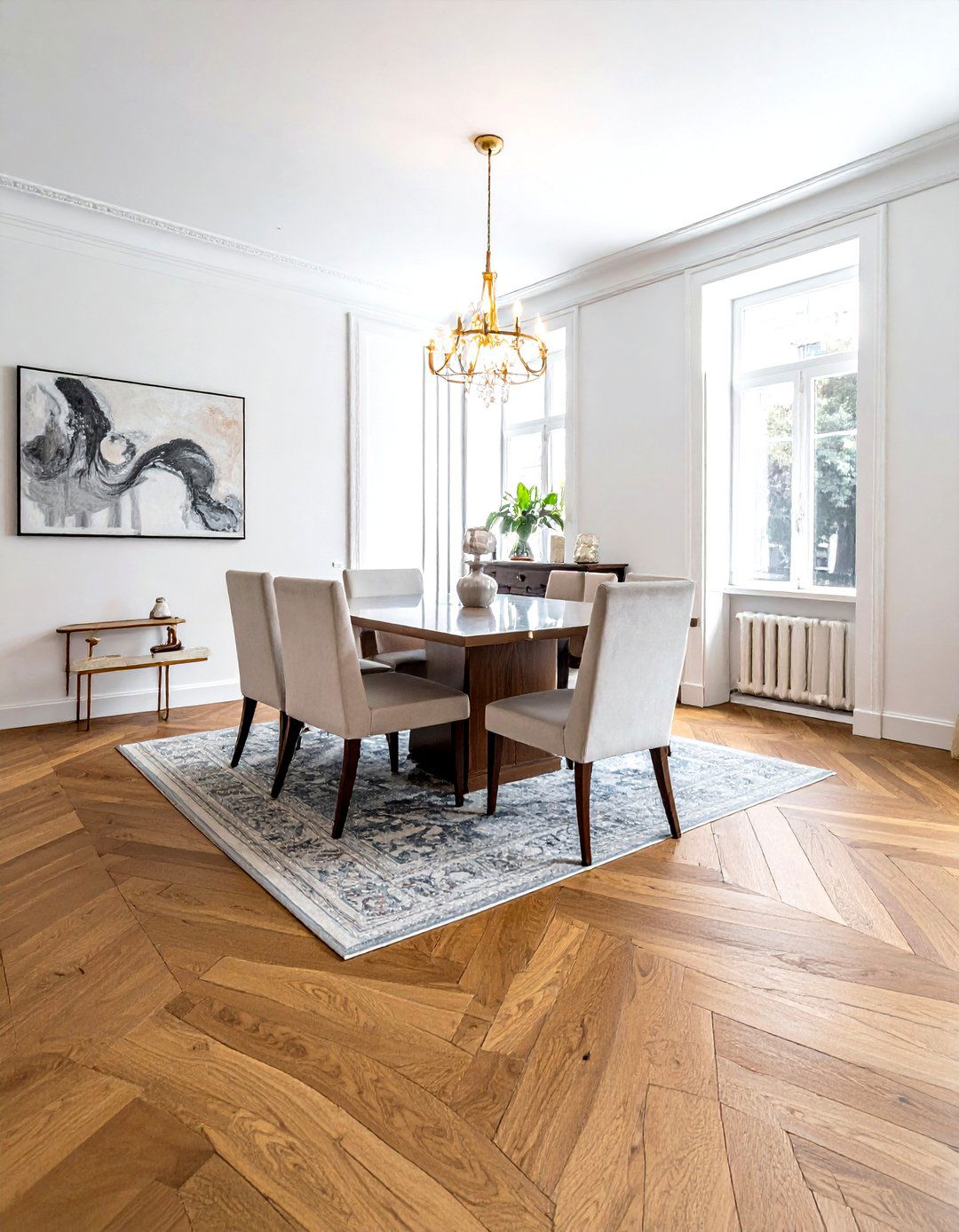 Parquet Flooring - 30 traditional entertaining dining ideas