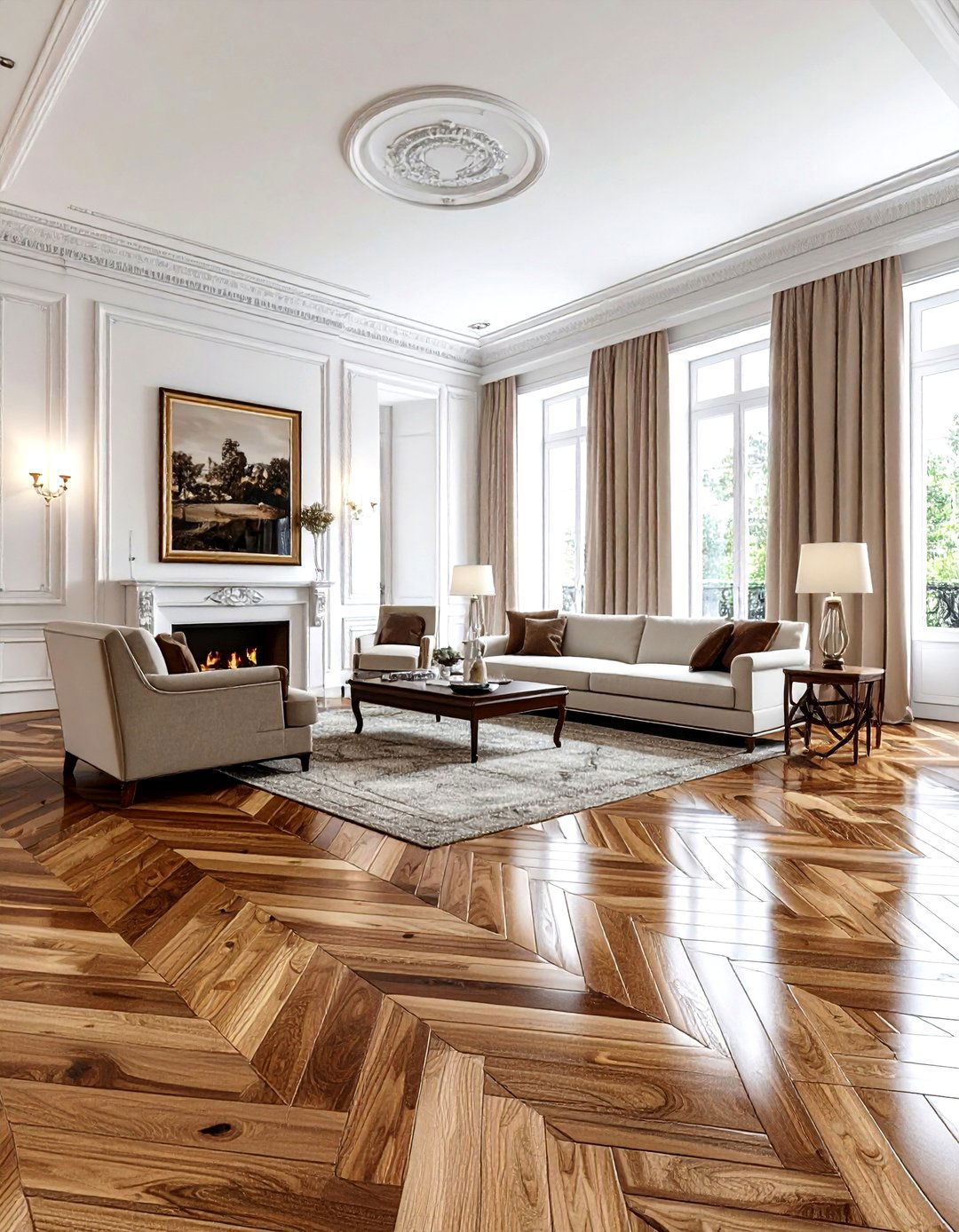 Parquet Wood Flooring - 30 living room flooring ideas